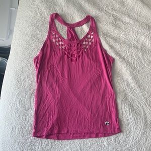 Trina Turk. Purple cutout workout top.